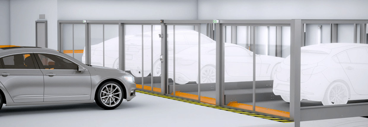 KLAUS Multiparking america semi-automatic parking system car graphic garage trendvario