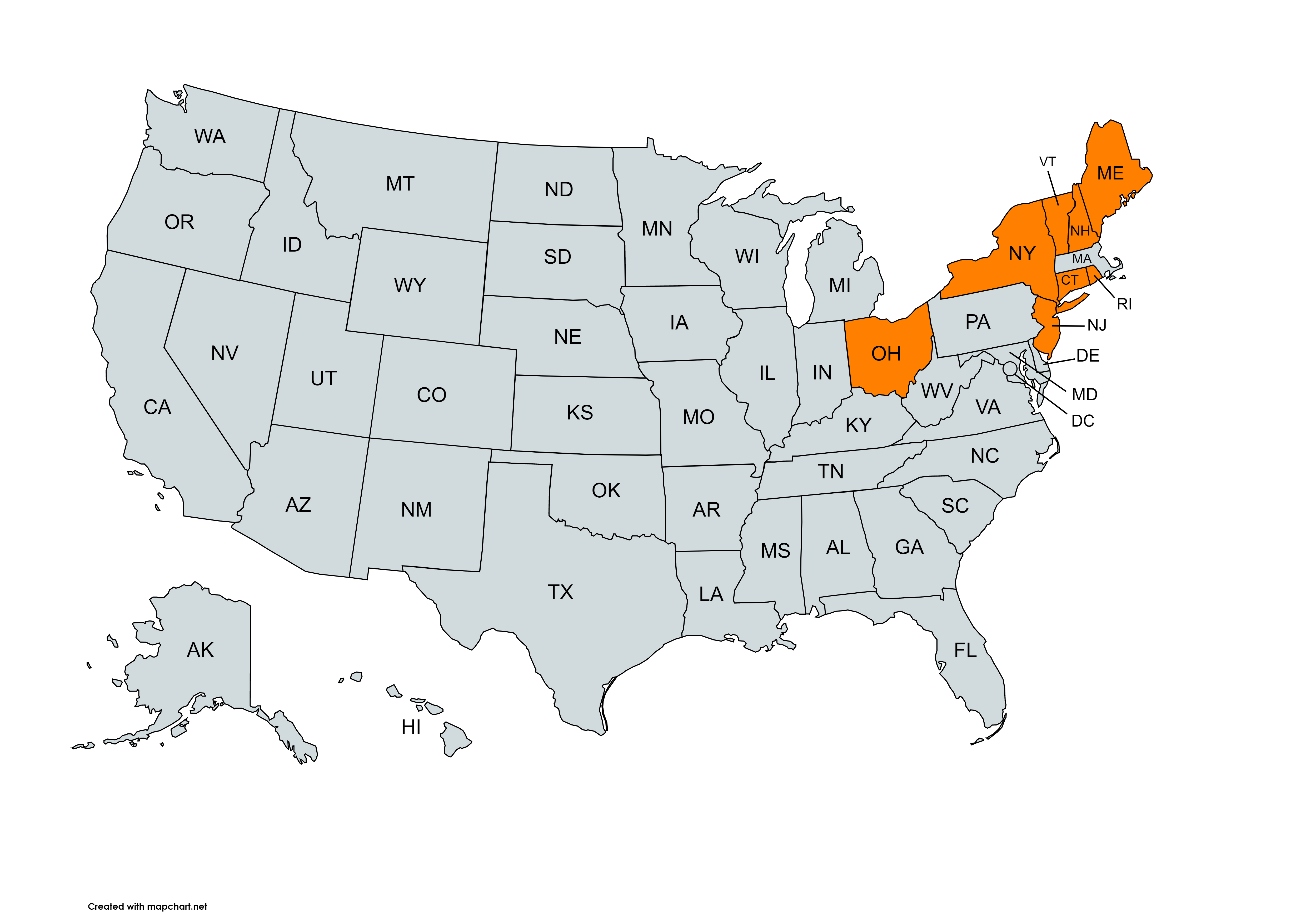 Service-Map of Northeast